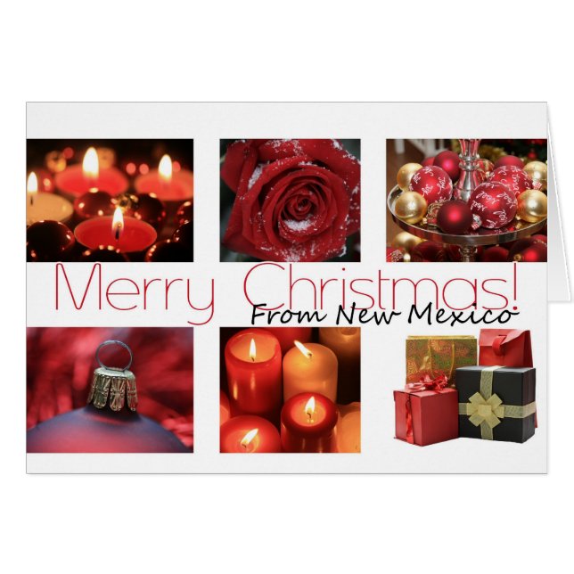 Cartão Colagem de inverno específica do New Mexico State (Frente Horizontal)