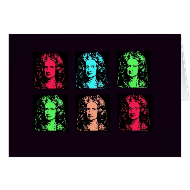 Cartão Colagem de Isaac Newton (Frente Horizontal)