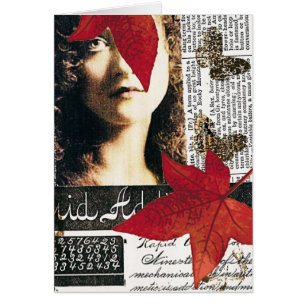 Cartão Colagem de mídia mista