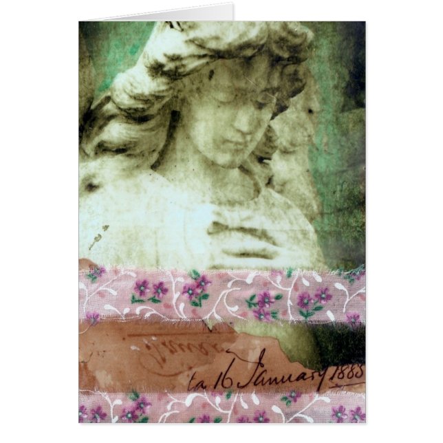 Cartão Colagem de Mídia Mista Angel (Frente)