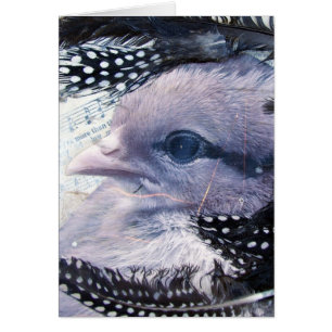 Cartão Colagem de mídia mista de pintinho