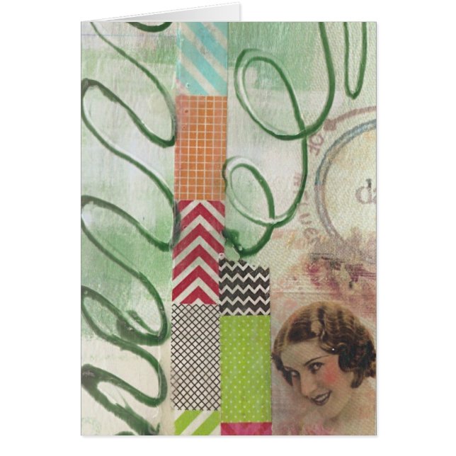 Cartão Colagem de Mídia Mistura (Frente)