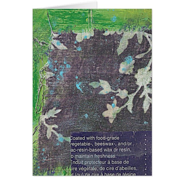 Cartão Colagem de Mídia Mistura Verde Azul (Frente)