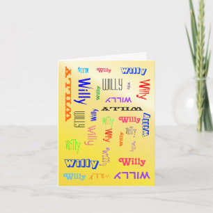 Cartão Colagem de Nomes - Amarelo Personalizado