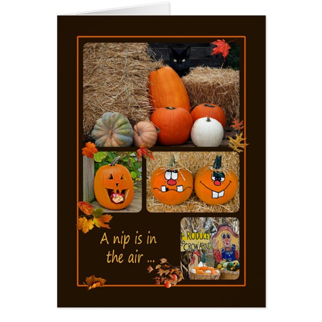 Cartão Colagem de outono (Frente)