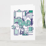 Cartão Colagem de Pais com ferramentas para o aniversário<br><div class="desc">Um design de colagem criado à mão</div>