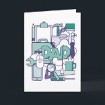 Cartão Colagem de Pais com ferramentas para o aniversário<br><div class="desc">Um design de colagem criado à mão</div>