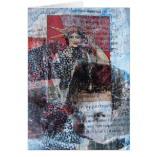 Cartão Colagem de Palavras e Mulheres Abstrato, Ocasião