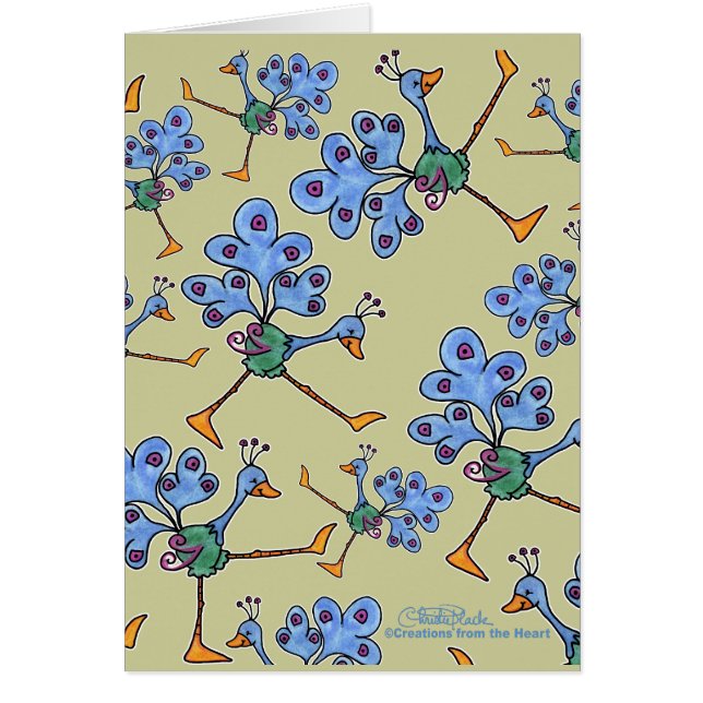 Cartão Colagem de Peacock Marching (Frente)