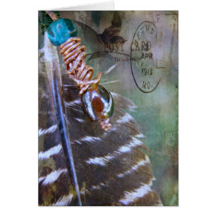 Cartão Colagem de penas