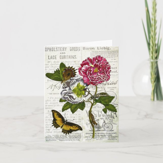 Cartão Colagem de Vintage Todas as Ocassões (Frente)