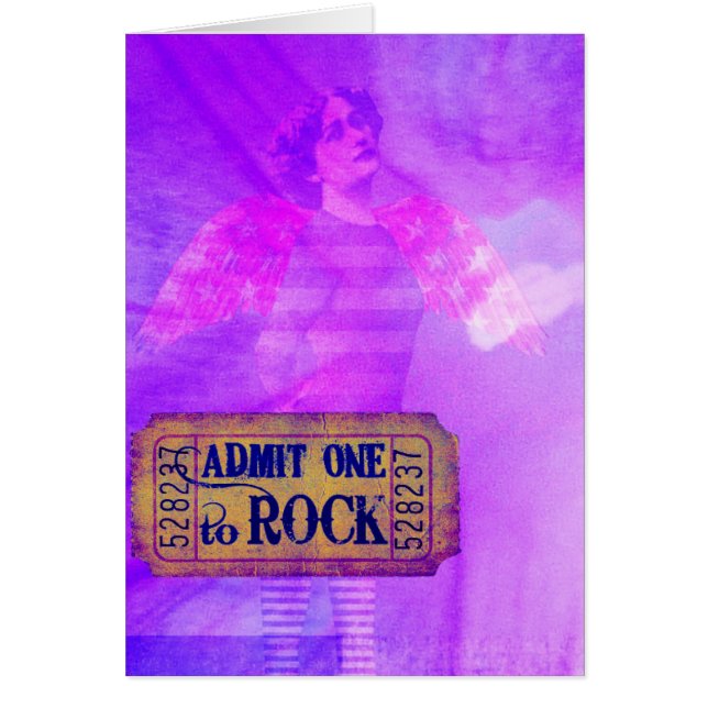 Cartão Colagem digital Rock and Roll Angel Todas as Ocasi (Frente)