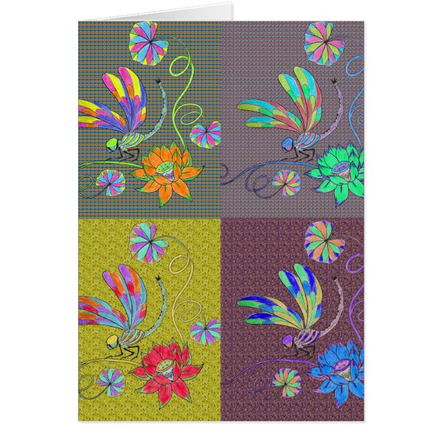 Cartão Colagem Dragonfly (Frente)