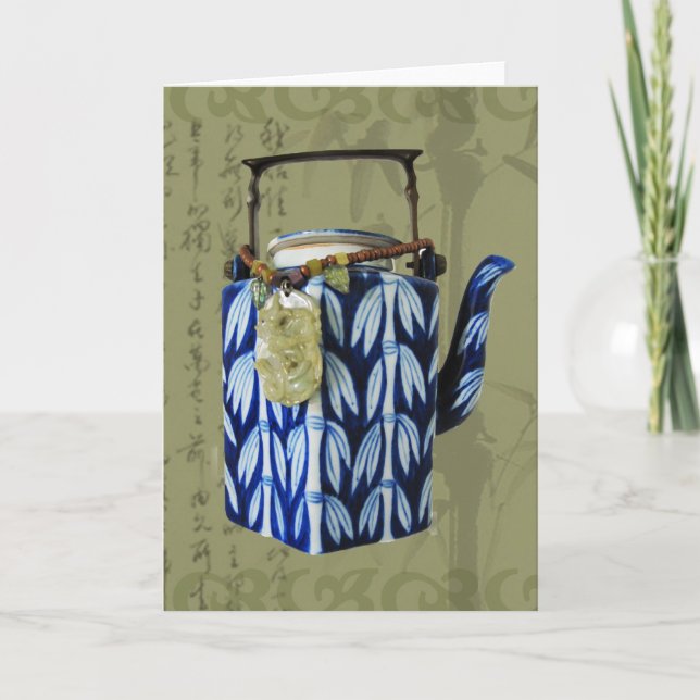 Cartão Colagem japonesa do bule (Frente)