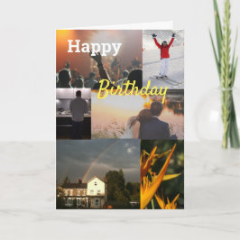 Cartão Colagem Personalizada de Foto de Aniversário