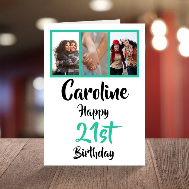 Cartão Colagem personalizada de fotos de feliz aniversári (Criador carregado)