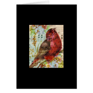 Cartão Colagem Vintage Redbird