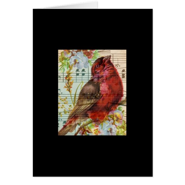 Cartão Colagem Vintage Redbird (Frente)