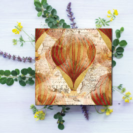 Cartão Colagem Vitoriana Steampunk de Balões de Ar Quente