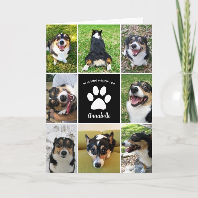 Cartão Colar de Cachorro Personalizado Memorial Pet Em Me (Frente)