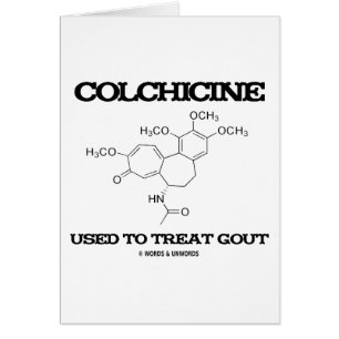 Cartão Colchicine usado para tratar a gota (molécula
