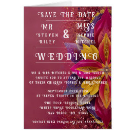 Cartão Coleção de Casamento de Elegância Floral Rosa