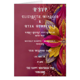 Cartão Coleção de Casamento Elegância Rosa Floral