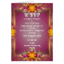 Cartão Coleção de Casamentos de Elegância Rosa Floral