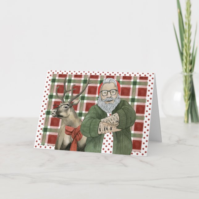 Cartão Coleção do Papai Noel Hipster (Frente)