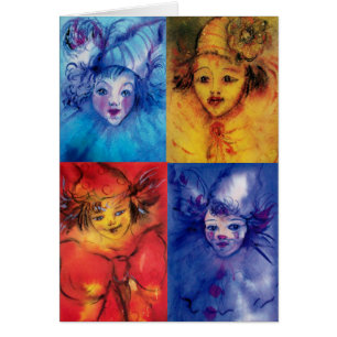 Cartão COLEÇÃO dos PALHAÇOS/bola Venetian de Masqueard