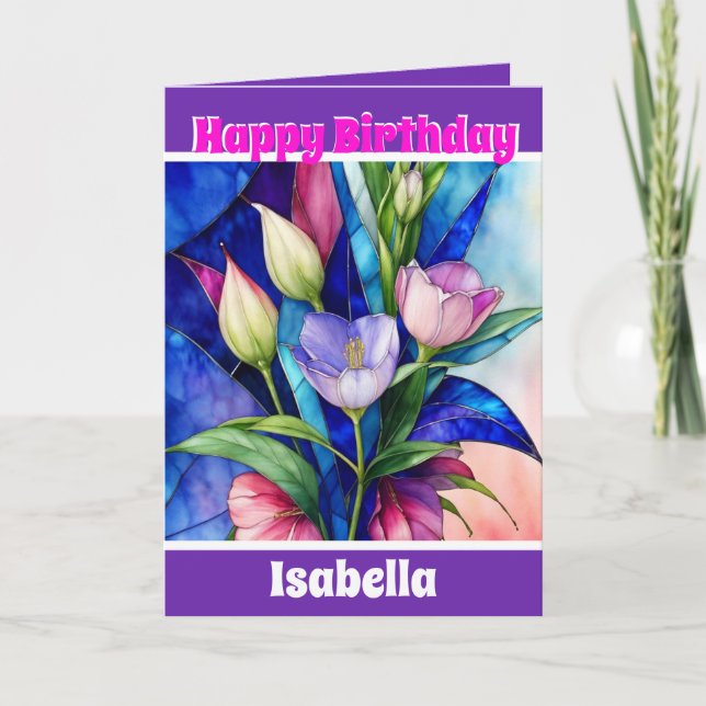 Cartão Coleção Elegante Moderna Única Floral (Frente)