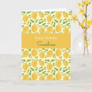 Cartão Coleção Lemon Bloom estampada com amarelo de Anive