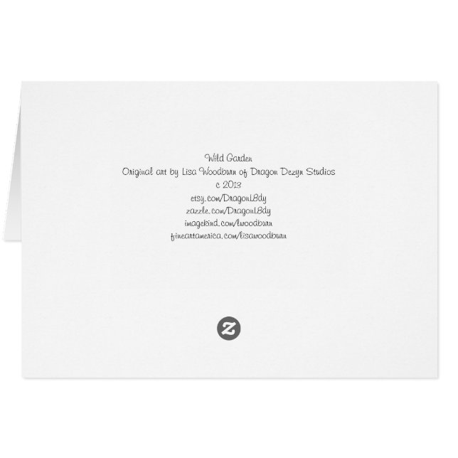 Cartão Coleção selvagem do jardim (Verso Horizontal)