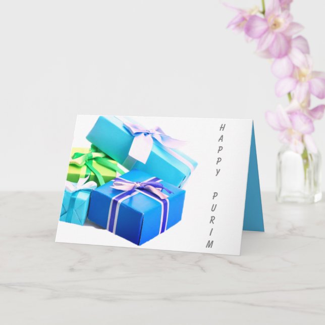 Cartão COLEÇÃO TMH - Oferta de Design de Purim no Dia Sag (Orquídea)