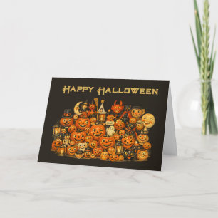 Cartão Coleção Vintage Retro de Memoráveis de Halloween