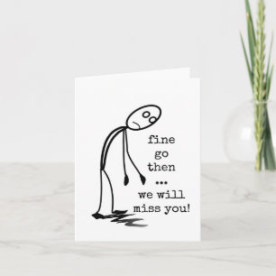 Cartão Colega Saindo, Sentiremos Sua Falta, Adeus