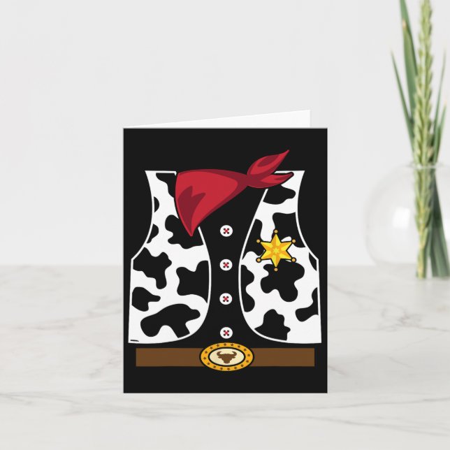Cartão Colete de Cowboy Fantasia de Xerife Ocidental Lega (Frente)