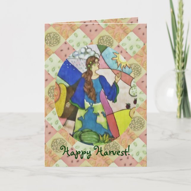 Cartão Colheita da comida da abundância de Gaia (Frente)