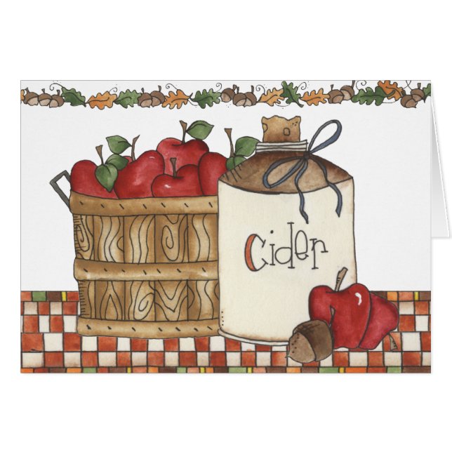 Cartão colheita da sidra de maçã e da maçã (Frente Horizontal)