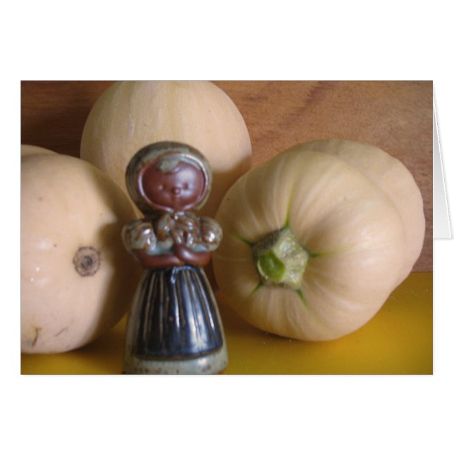 Cartão Colheita de abóbora (Frente Horizontal)