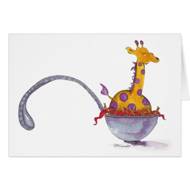 Cartão Colher de girafa (Frente Horizontal)