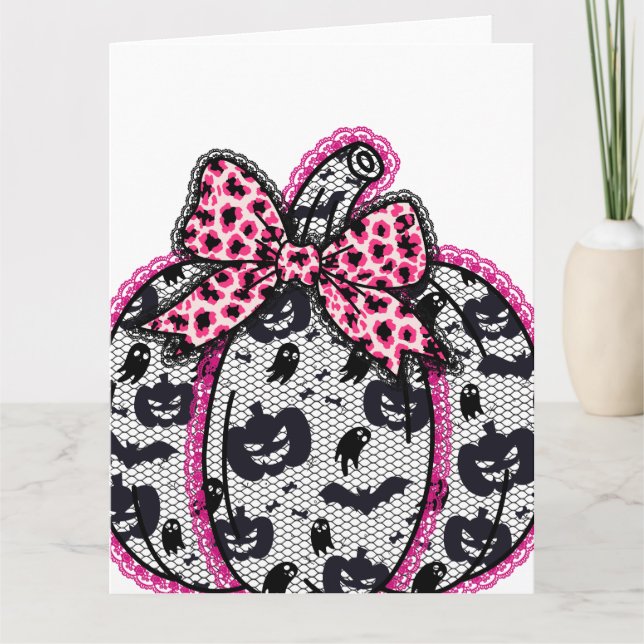 Cartão Colhete Spooky Lace Halloween (Frente)