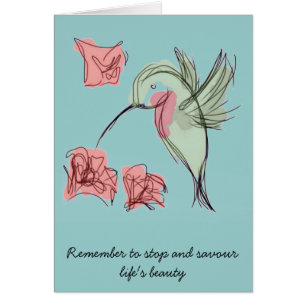 Cartão Colibri irrisório azul