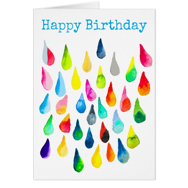 Cartão Colírio colorido-d'água (Frente)