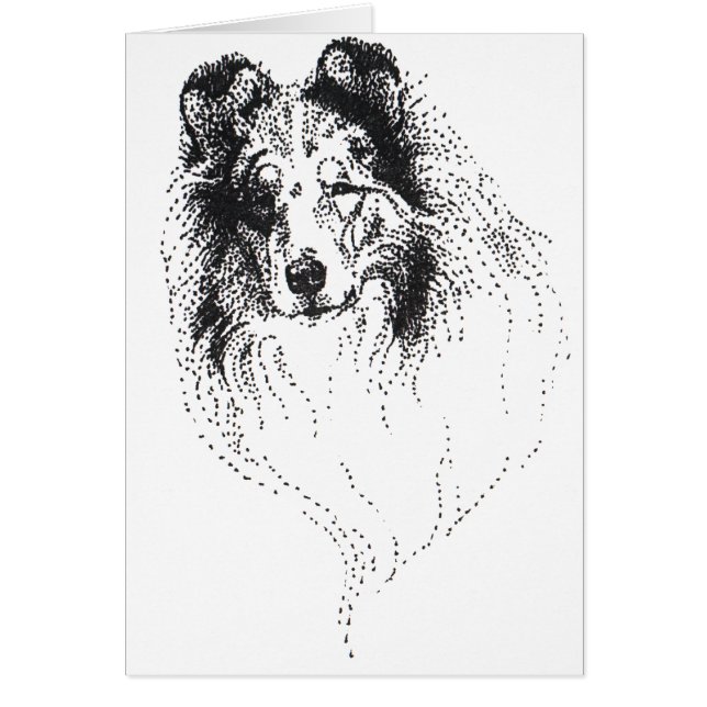 Cartão Collie azul áspero de Merle (Frente)