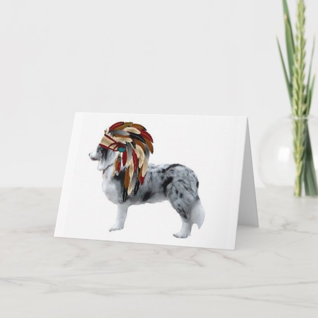 Cartão Collie Ditzy de Dogs~Original Notecard~Border (Frente)