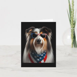 Cartão Collie Dog 4 De Julho Independente Americano