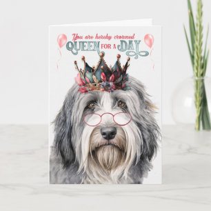 Cartão Collie Dog Queen para o dia feliz aniversário