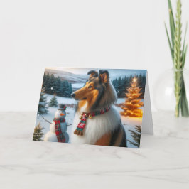 Cartão Collie Holiday Card