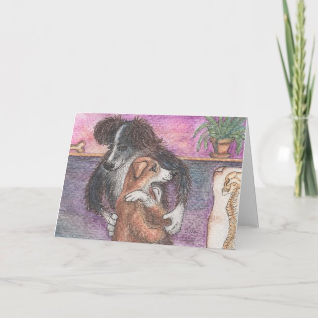 Cartão Collie-practor, Border Collie Quiropraxista Branco (Frente)